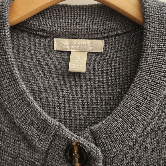 Banana Republic Womens Chunky Cardigan Merino Wool Knit Sweater Longline Size XS - Picture 4 of 12